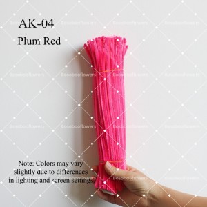 AK-04 Plum Red Pipe Cleaners Chenille Stems Fuzzy Stick Twisting Stick DIY Art Craft Supplies Bending Wires for Kids School Education Adults Floral Arrangement - 50 PCS