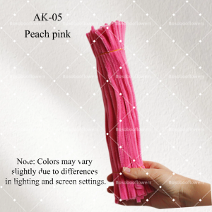 AK-05 Peach Pink Pipe Cleaners Chenille Stems Fuzzy Stick Twisting Stick DIY Art Craft Supplies Bending Wires for Kids School Education Adults Floral Arrangement - 50 PCS