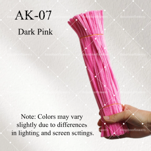 AK-07 Dark Pink Pipe Cleaners Chenille Stems Fuzzy Stick Twisting Stick DIY Art Craft Supplies Bending Wires for Kids School Education Adults Floral Arrangement - 50 PCS