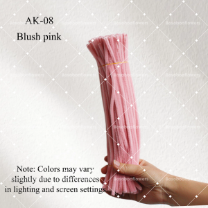 AK-08 Blush Pink Pipe Cleaners Chenille Stems Fuzzy Stick Twisting Stick DIY Art Craft Supplies Bending Wires for Kids School Education Adults Floral Arrangement - 50 PCS
