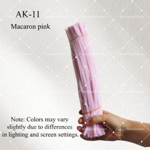 AK-11 Macaron Pink Pipe Cleaners Chenille Stems Fuzzy Stick Twisting Stick DIY Art Craft Supplies Bending Wires for Kids School Education Adults Floral Arrangement - 50 PCS