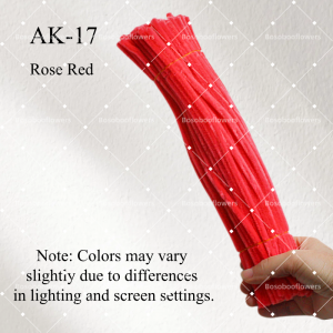 AK-17 Rose Red Pipe Cleaners Chenille Stems Fuzzy Stick Twisting Stick DIY Art Craft Supplies Bending Wires for Kids School Education Adults Floral Arrangement - 50 PCS