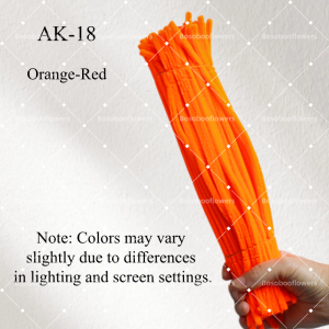 AK-18 Orange Red Pipe Cleaners Chenille Stems Fuzzy Stick Twisting Stick DIY Art Craft Supplies Bending Wires for Kids School Education Adults Floral Arrangement - 50 PCS