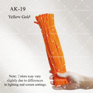 AK-19 Yellow Gold Pipe Cleaners Chenille Stems Fuzzy Stick Twisting Stick DIY Art Craft Supplies Bending Wires for Kids School Education Adults Floral Arrangement - 50 PCS
