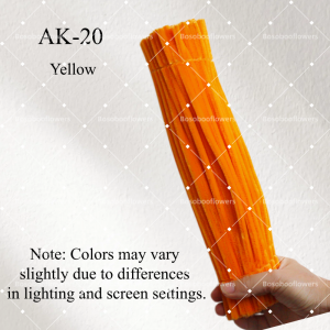 AK-20 Yellow Pipe Cleaners Chenille Stems Fuzzy Stick Twisting Stick DIY Art Craft Supplies Bending Wires for Kids School Education Adults Floral Arrangement - 50 PCS