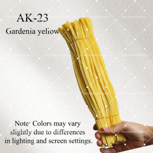 AK-23 Gardnia Yellow Pipe Cleaners Chenille Stems Fuzzy Stick Twisting Stick DIY Art Craft Supplies Bending Wires for Kids School Education Adults Floral Arrangement - 50 PCS