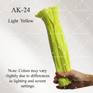 AK-24 Light Yellow Pipe Cleaners Chenille Stems Fuzzy Stick Twisting Stick DIY Art Craft Supplies Bending Wires for Kids School Education Adults Floral Arrangement - 50 PCS