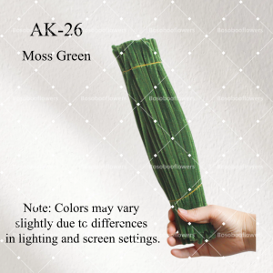 AK-26 Moss Green Pipe Cleaners Chenille Stems Fuzzy Stick Twisting Stick DIY Art Craft Supplies Bending Wires for Kids School Education Adults Floral Arrangement - 50 PCS