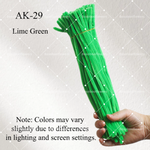 AK-29 Lime Green Pipe Cleaners Chenille Stems Fuzzy Stick Twisting Stick DIY Art Craft Supplies Bending Wires for Kids School Education Adults Floral Arrangement - 50 PCS