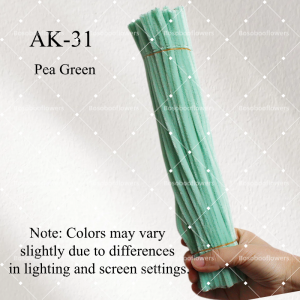 AK-31 Pea Green Pipe Cleaners Chenille Stems Fuzzy Stick Twisting Stick DIY Art Craft Supplies Bending Wires for Kids School Education Adults Floral Arrangement - 50 PCS