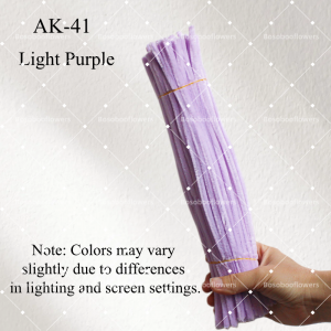 AK-41 Light Purple Pipe Cleaners Chenille Stems Fuzzy Stick Twisting Stick DIY Art Craft Supplies Bending Wires for Kids School Education Adults Floral Arrangement - 50 PCS