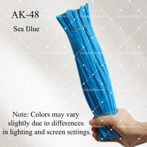 AK-48 Sea Blue Pipe Cleaners Chenille Stems Fuzzy Stick Twisting Stick DIY Art Craft Supplies Bending Wires for Kids School Education Adults Floral Arrangement - 50 PCS
