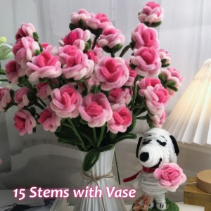 Handmade Rose Bouquet for Women’s Day | 6 Stems with Vase