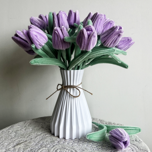 Exactly Same Craft Kits As Tiktok Live Streaming Fuzzy Pipe Cleaner Chenille Stems DIY Craft Supplies For Purple Tulip Green Leaves