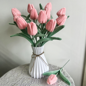 Exactly Same Craft Kits As Tiktok Live Streaming Fuzzy Pipe Cleaner Chenille Stems DIY Craft Supplies For Pink Tulip Green Leaves