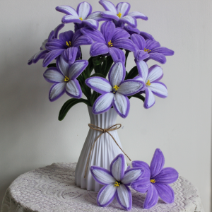 Exactly Same Lily Making Kits As Tiktok Live Streaming Fuzzy Pipe Cleaner Chenille Stems DIY Craft Supplies Purple Lily for Beginner