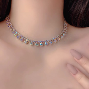 New Shiny Multicolor Necklace Ladies Exquisite Clavicle Chain Necklace Jewelry for Ladies Gift
