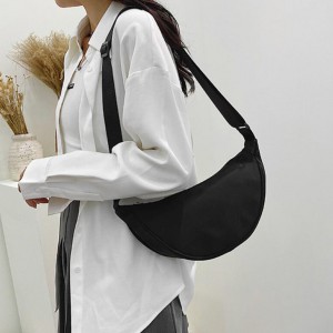 Black Summer Pleated Handlebags For Women Cloud Bags Leisure Armpit Bag Shopping Shoulder Bags Dumpling Handbag Female