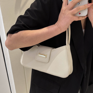 White Bags For Women Luxury Designer Brand Handbags And Purses 2024 New In PU Nubuck Sheet Metal Decoration Crossbody Bag Small