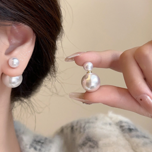 Imitation Round Pearl Stud Earrings for Women Round Wedding Party Ear Jewelry Wholesale
