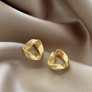 Imitation Gold Stud Earrings for Women Round Wedding Party Ear Jewelry Wholesale