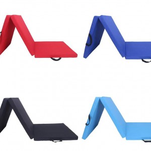 Three Fold Folding Exercise Mat Floor Protection with Carrying Handle for