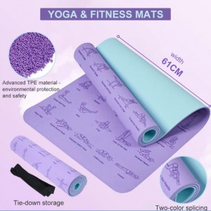 TPE Yoga Mat 183cm*61cm Anti-skid Sports Fitness Mat For Exercise Yoga And Pilates Gymnastics Mat Fitness Equipment