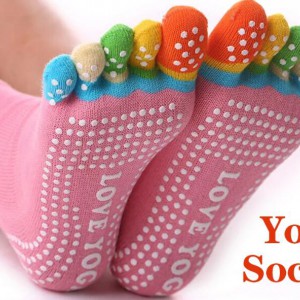 Women Colorful Yoga Socks Non-Slip Ladies Dance Socks Cotton Healthy Sports Five-toed Socks